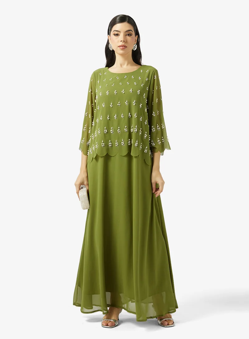 Khizana  Embellished Cape Dress for Women | Best Price UAE